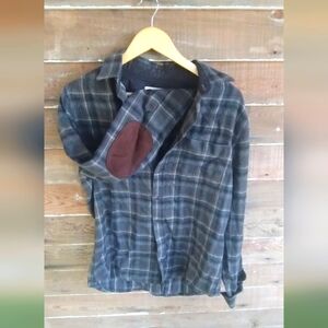 Outdoor Life Grey Wool Plaid Button Down Shirt